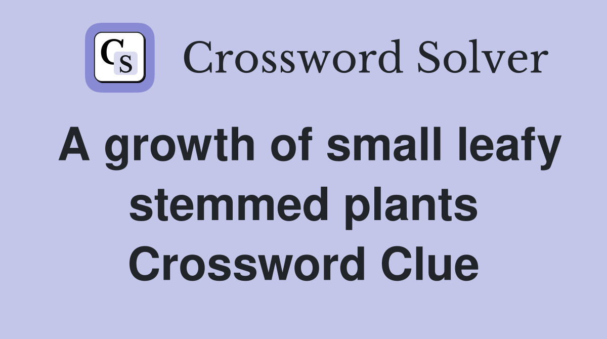 A growth of small leafy stemmed plants Crossword Clue Answers